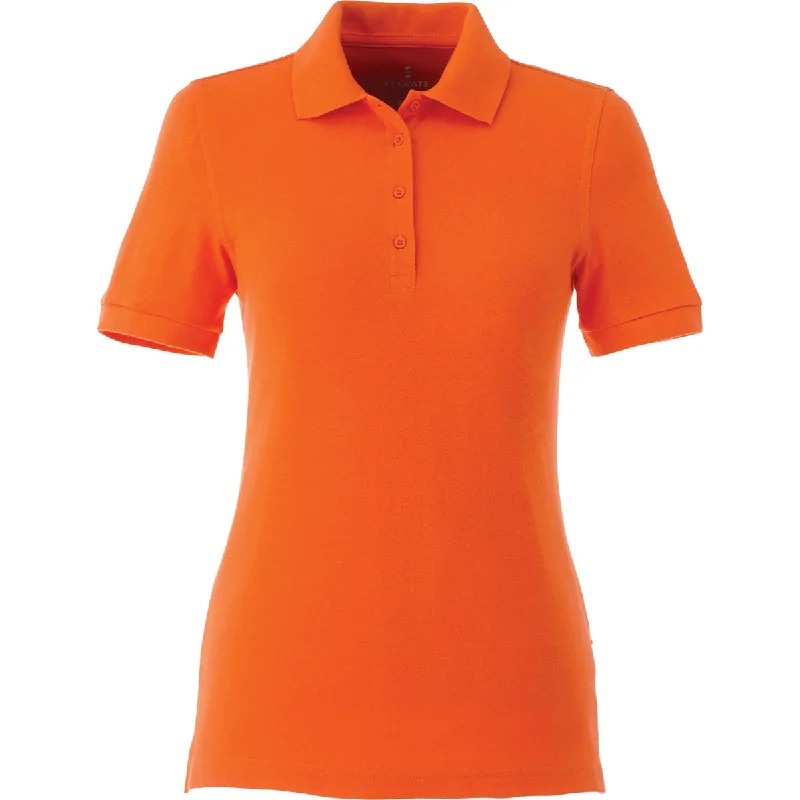 Clothes Women Elevate Women's Orange Belmont Short Sleeve Polo