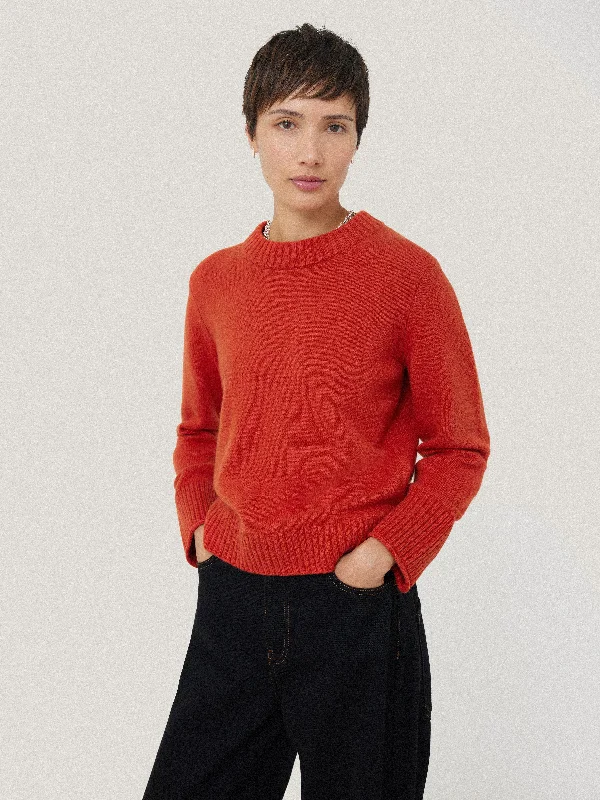 Clearance Sale Online Compact Wool Cashmere Blend Jumper | Orange