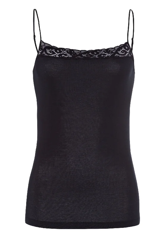 Flash Sale Online Moments Lace Trim Cotton Camisole | Black 71484-019