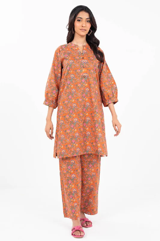 Women's Relaxed Outfit Stitched - 2 Pc Printed Cambric Outfit