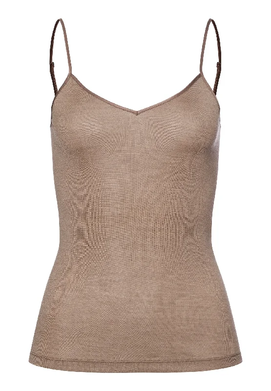 Women's Tailored Outfit Woolen Silk W Wool and Silk Camisole | Taupe 71415-2847