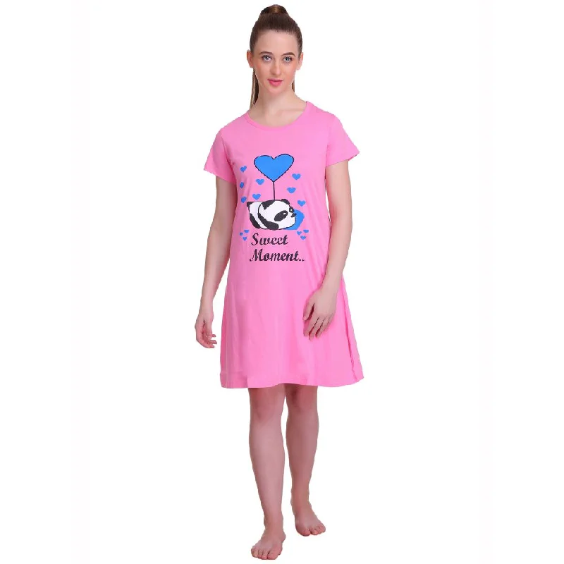 Women's Urban Fashion T.T. Women Half Sleeves 3/4Th Gown - Pink