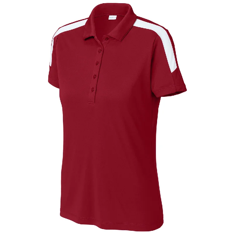 Women's Occasion Wear Apparel Sport-Tek Women's Deep Red/ White Competitor United Polo