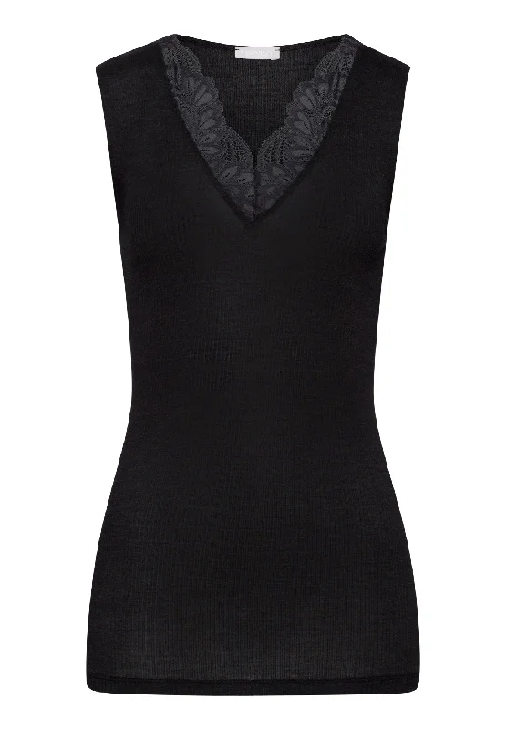 Trendy Boutiques Online Maria Wool And Silk V-Neck Tank Top | Phantom 70899-924