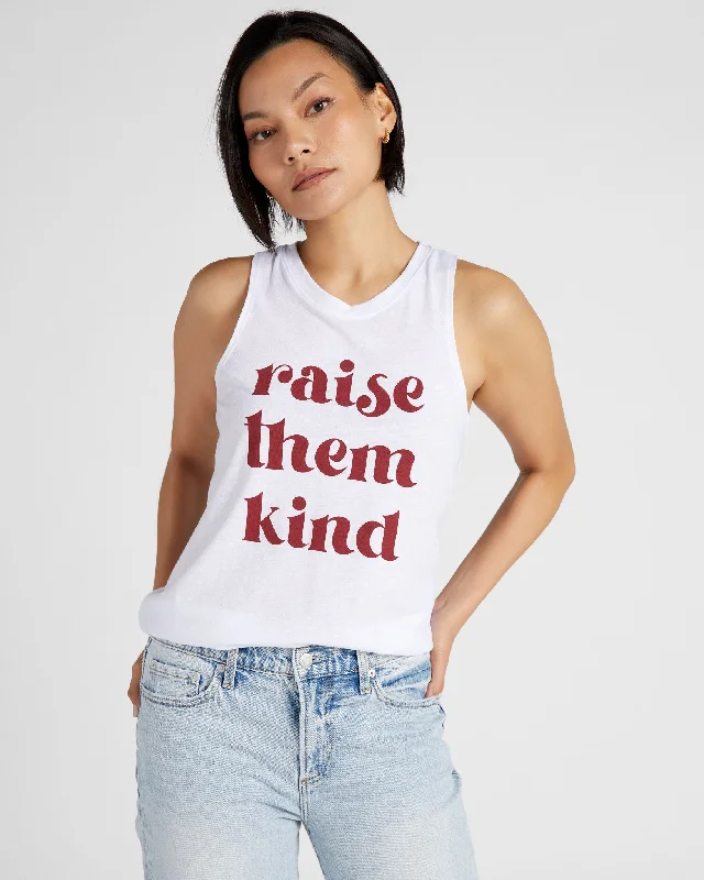 Vibrant Femme Fashion Raise Them Kind Graphic Tank