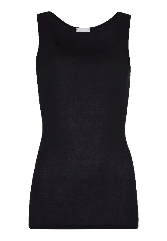 Premium Fashion Ultralight Round Neck Cotton Tank Top | Black 71821-019