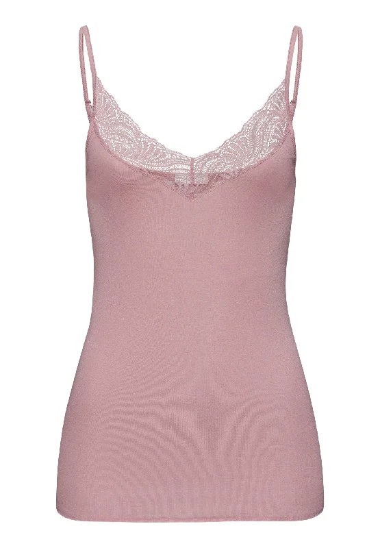 Women's Comfy Loungewear Outfit Cotton Delight Lace Trim Cotton Camisole| Woodrose 71836-2312