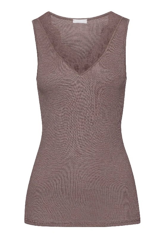 Clothes For Women Woolen Lace Fine Ribbed Wool And Silk Tank Top | Stonewash 70912-2756