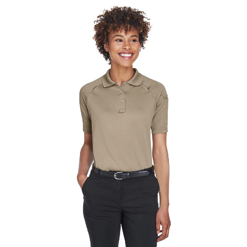 Women's Online Clothing Boutique Harriton Women's Desert Khaki Tactical Performance Polo