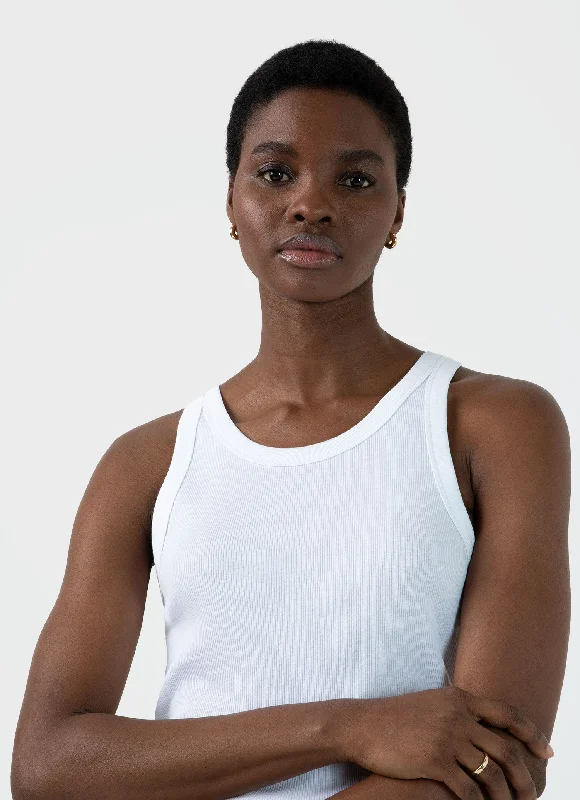 Flash Sales Today Women's Ribbed Tank Top in White