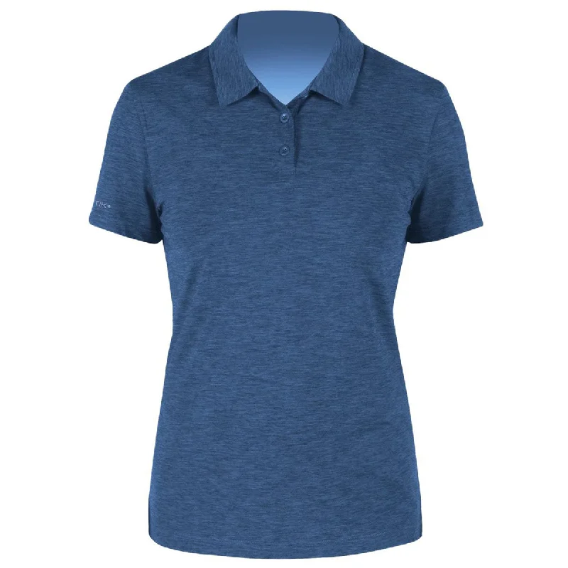 Women's Office Attire ANETIK Women's Navy Heathered Breeze Tech Polo