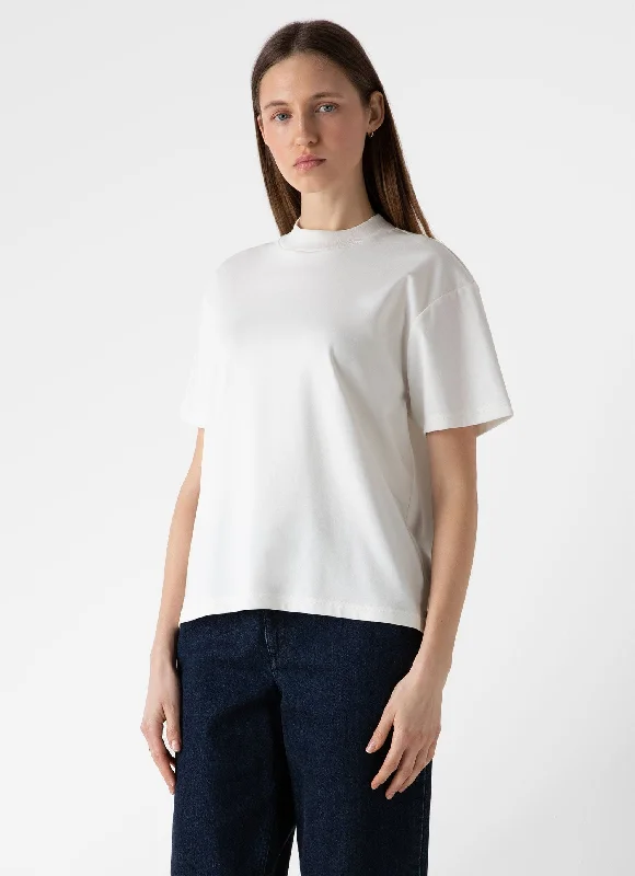 Women's Work Outfit Women's Mock Neck T-shirt in Ecru