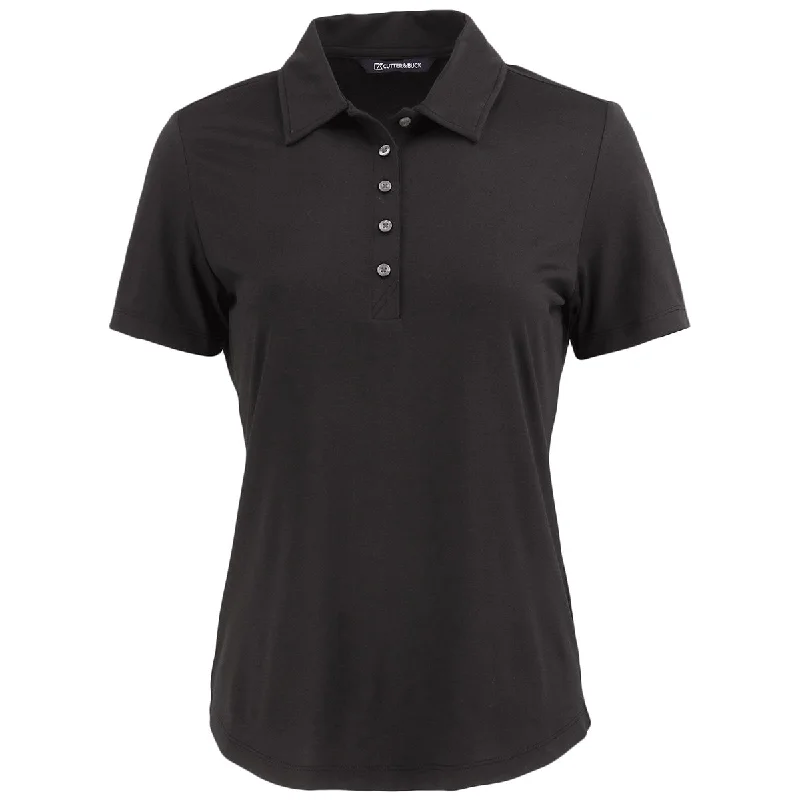 Comfortable Garments For Women Cutter & Buck Women's Black Coastline Epic Comfort Eco Recycled Polo