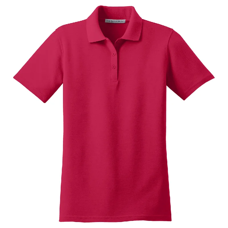 Flash Sales This Week Port Authority Women's Red Stain-Resistant Polo