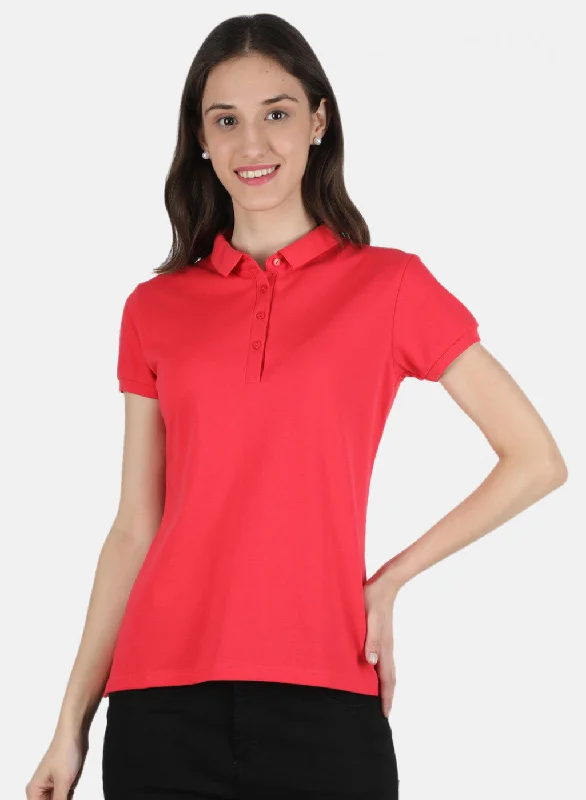 Women's Online Clothing Boutique Women Pink Plain T-Shirt