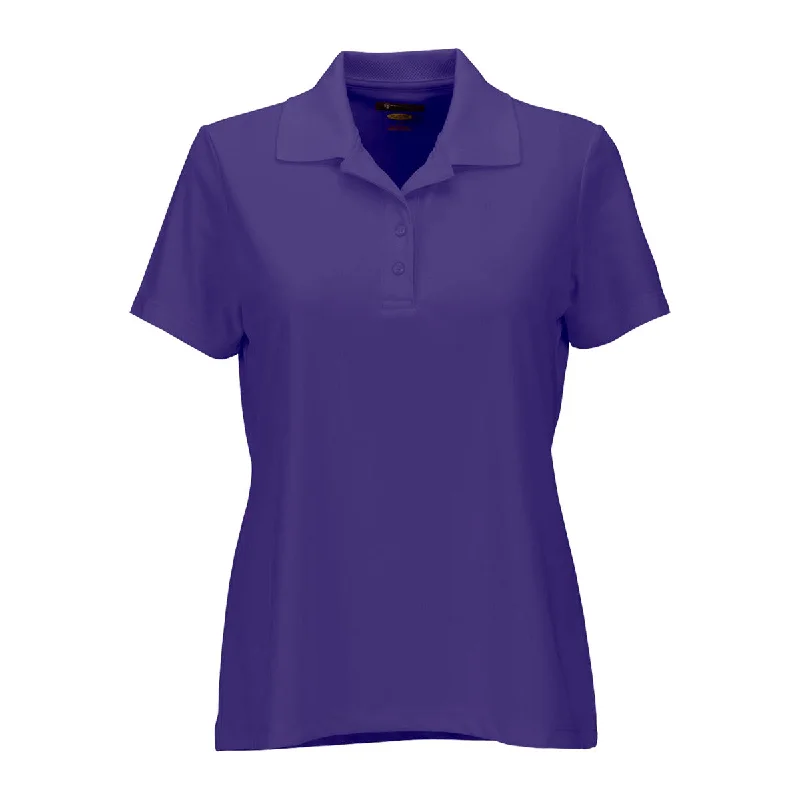 Current Trends Greg Norman Women's Purple Play Dry Performance Mesh Polo