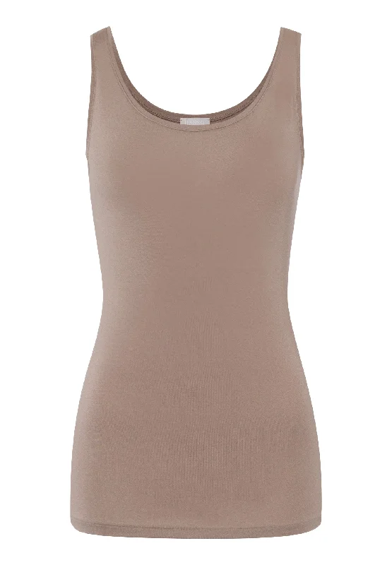 Fashion Essentials Soft Touch Scoop Neck Tank Top | Taupe Grey 79078-1825