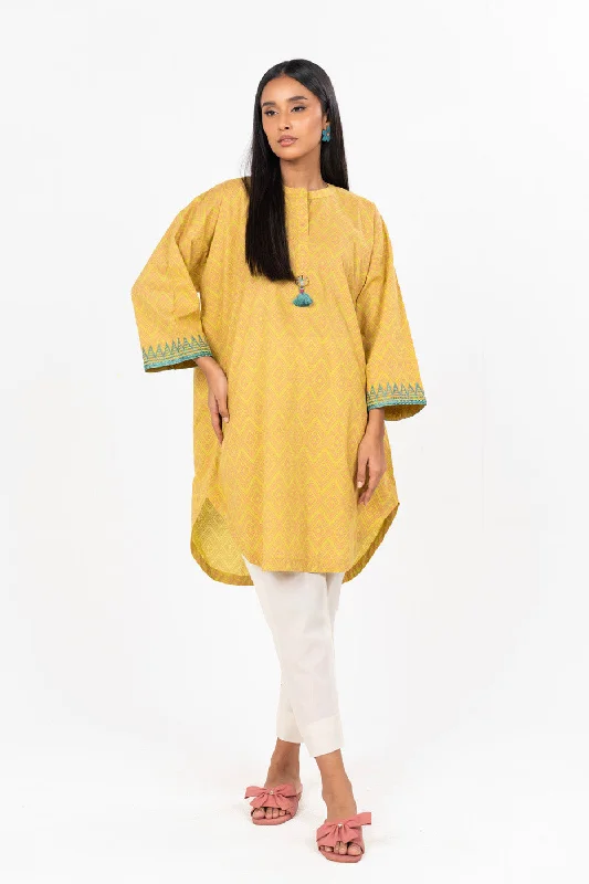 Women's Outerwear Attire Dyed Embroidered Cambric Kurti