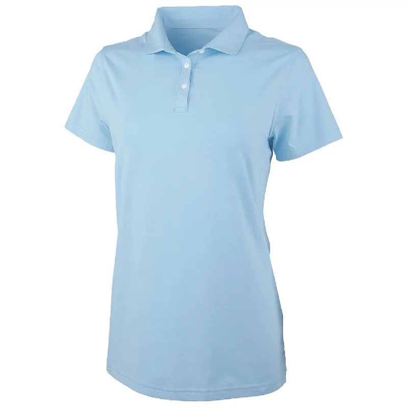 Women's Stylish Professional Garments Charles River Women's Sky Blue Greenway Stretch Cotton Polo