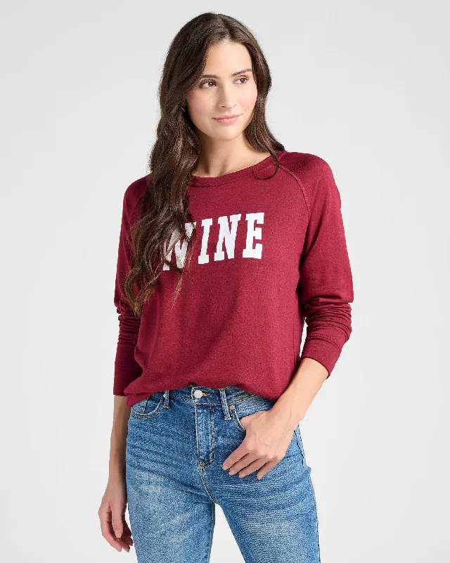 Women's Stylish Professional Apparel Wine Graphic Pullover