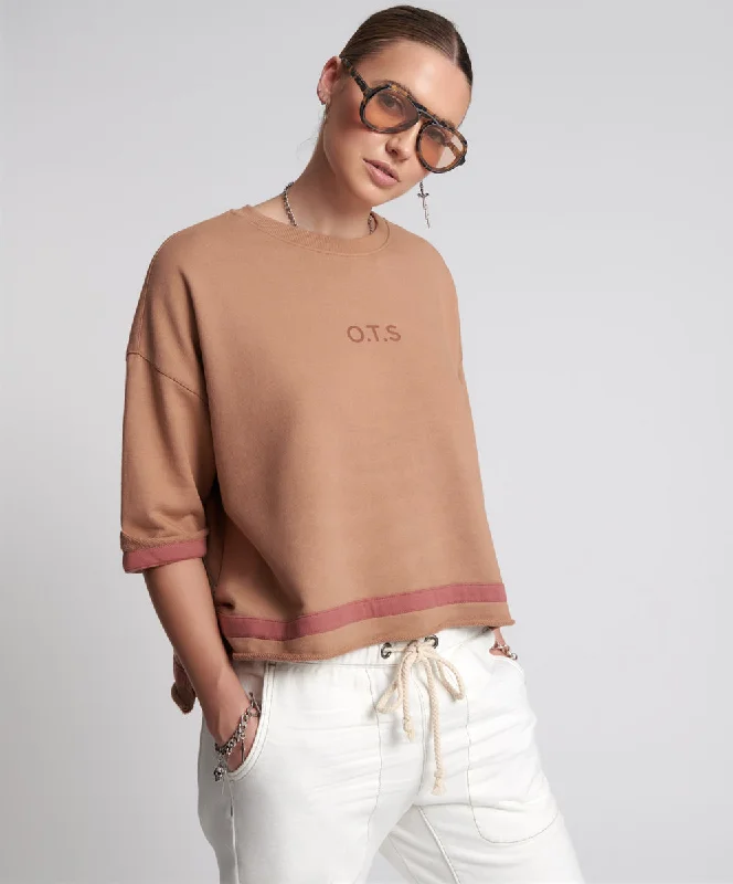 Women's Clothes OTS SWEAT TEE BROWN