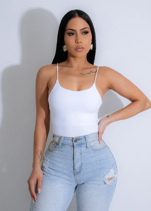 Chic Women's Attire Simplicity Charm Crop Top White