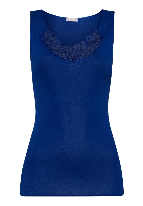 Online Impressions Boutique Naila Cotton Scoop Neck Tank Top | Deep Indigo 70999-1653