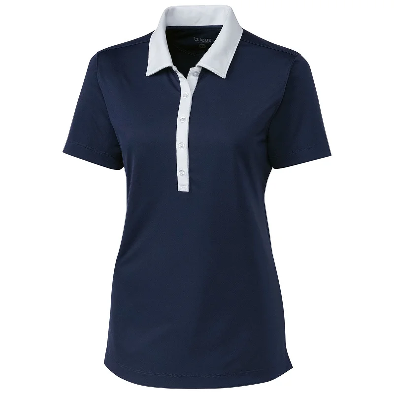 Modern Women's Attire Clique Women's Navy/White Parma Colorblock Polo