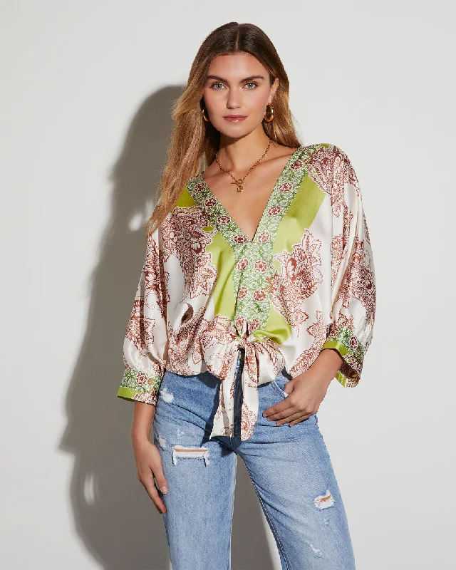 Online Boutiques Best Laura Abstract Printed Long Sleeve Top