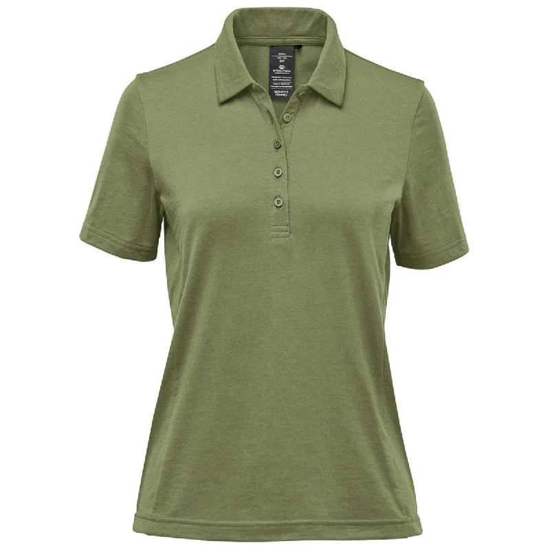 Modern Women's Outfit Stormtech Women's Sage Green Settebello Short Sleeve Polo