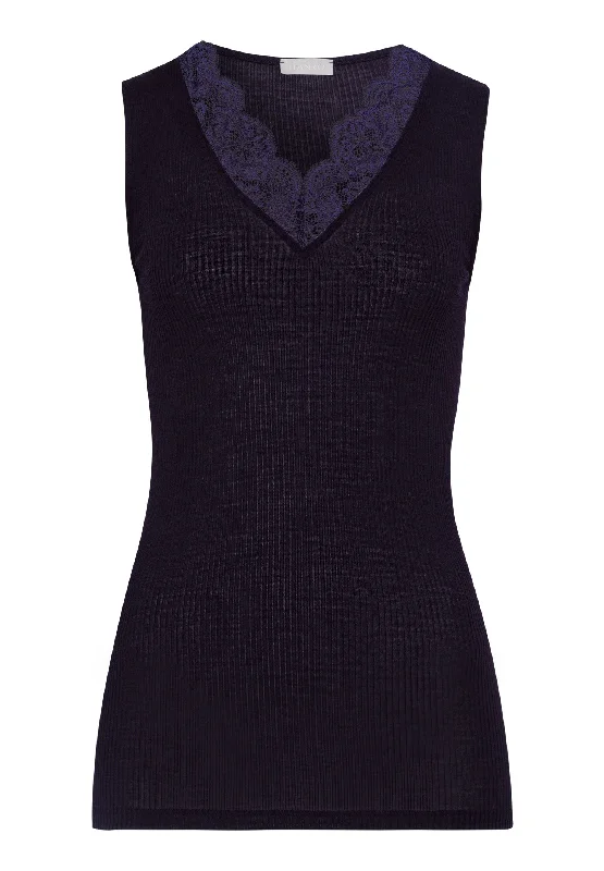 Holiday Discount Ellis Fine Ribbed Wool And Silk Tank Top | Deep Navy 70964-1610