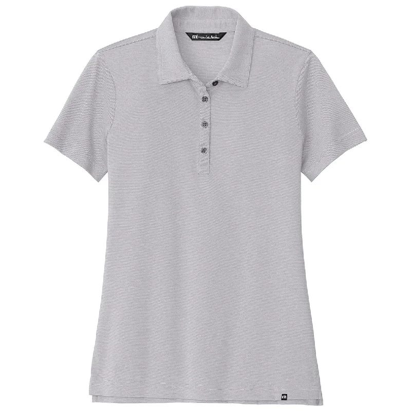 Fashionable Women's Wardrobe TravisMathew Women's Light Grey Heather Sunnyvale Polo