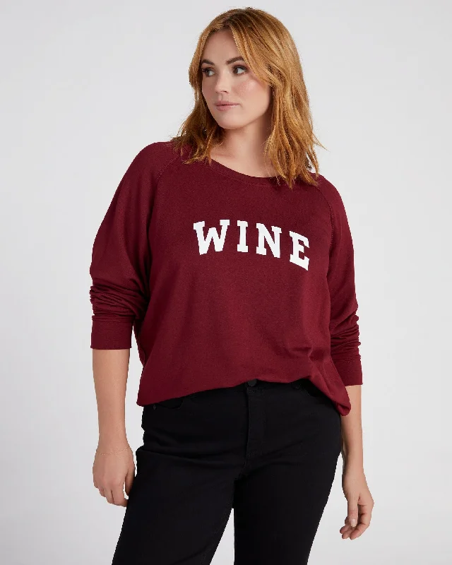 Big Savings Plus Size Wine Graphic Pullover