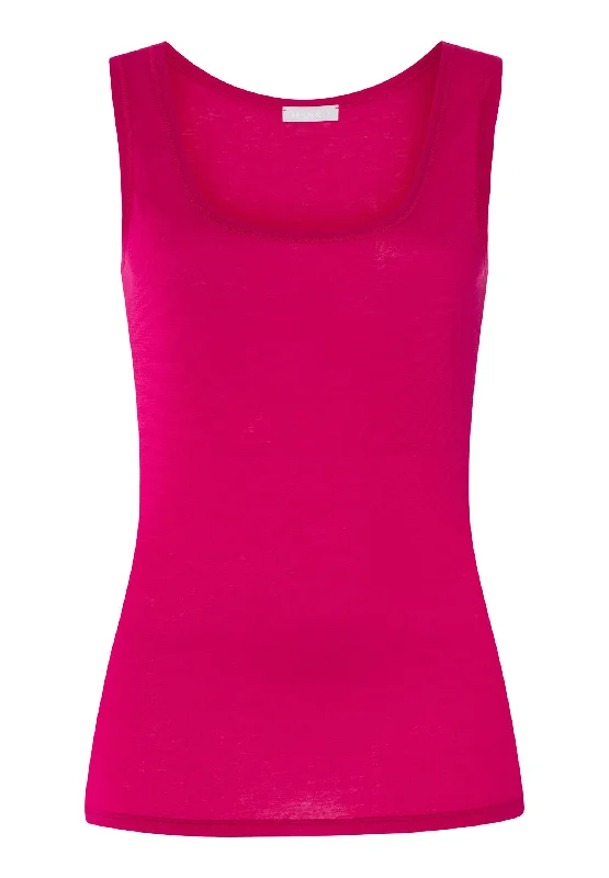 Glamorous Evening Wear Ultralight Round Neck Cotton Tank Top | Fuchsia 71821-2462