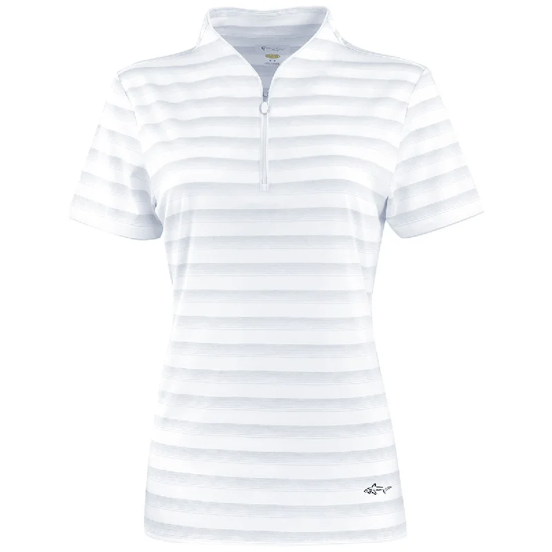 Laid-Back Elegance Greg Norman Women's White LAB Stripe Polo