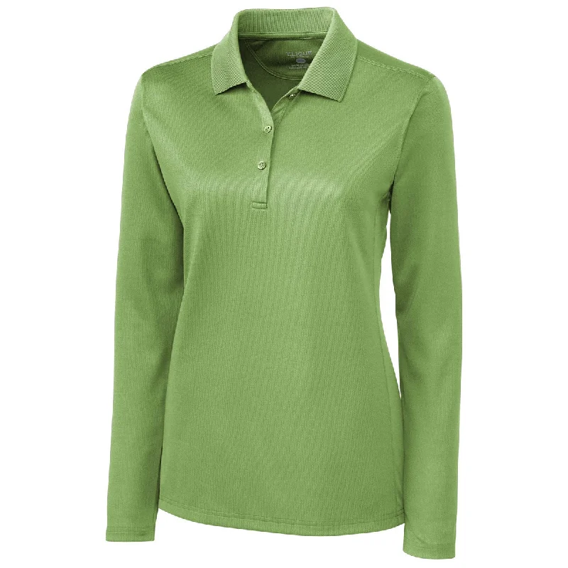 Stylish Savings Clique Women's Putting Green Long Sleeve Ice Pique Polo