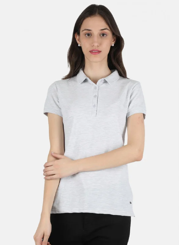 Online Boutiques Women Grey Plain T-Shirt