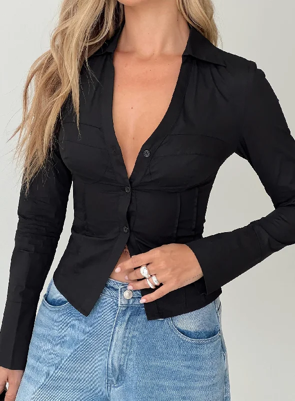 Women's Clothing Outfit Set Zifa Shirt Black