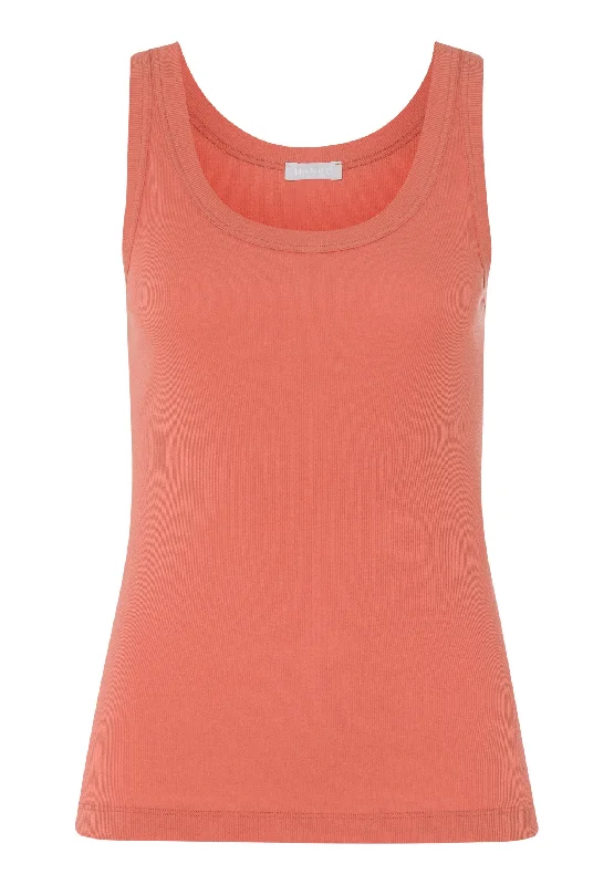 Relaxed Style Sleep And Lounge Ribbed Cotton Tank Top | Apricot Brandy 77751-2294