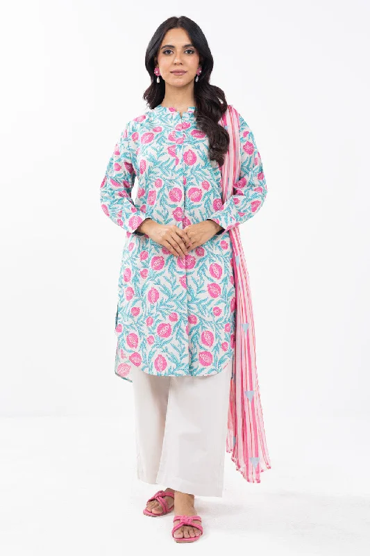 Stylish Dresses for Women Stitched - 3 Pc Printed Cambric Outfit