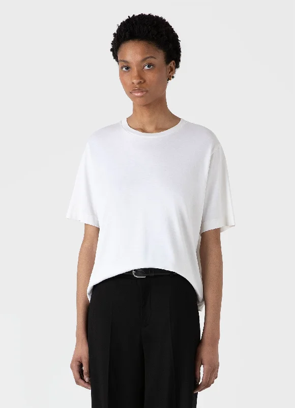 Affordable Women's Fashion Women's Boxy Silk T-shirt in White