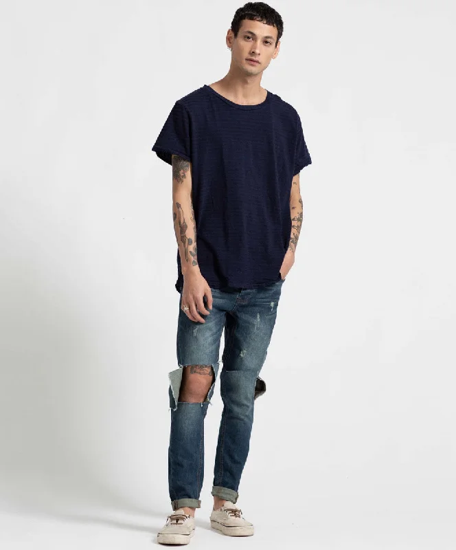 Timeless Elegance Mens Mr Ray Tee - Indigo Stripe