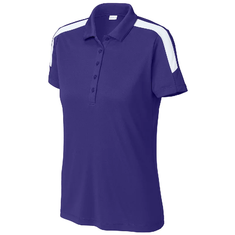 Women's Stylish Professional Apparel Sport-Tek Women's Purple/ White Competitor United Polo