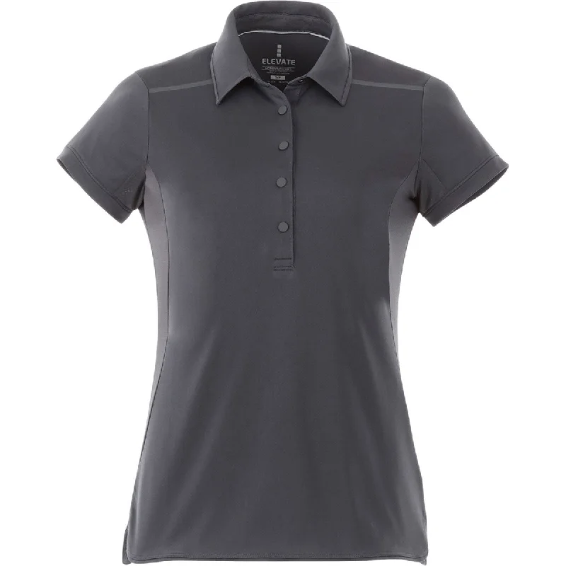 Best Online Boutiques For Women Elevate Women's Black Smoke/Grey Storm Royce Short Sleeve Polo