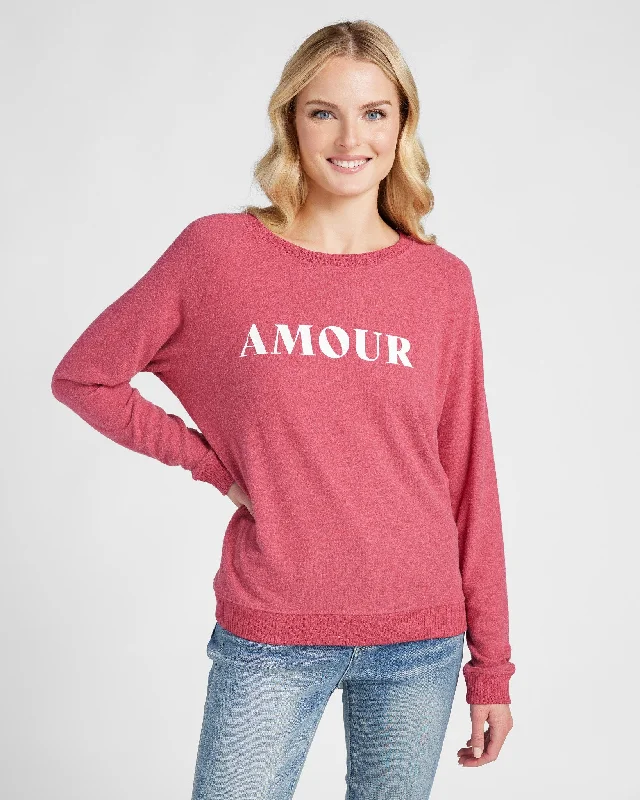 Affordable Women's Clothes Shoreline Hacci Amour Graphic Crew