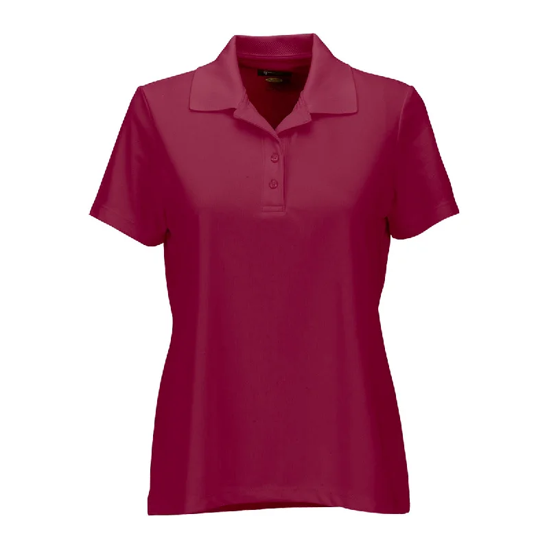 Plus Size Women Wear Greg Norman Women's Maroon Play Dry Performance Mesh Polo