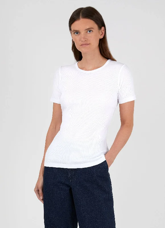 Women's Vacation Outfit Women's Rib T-shirt in White