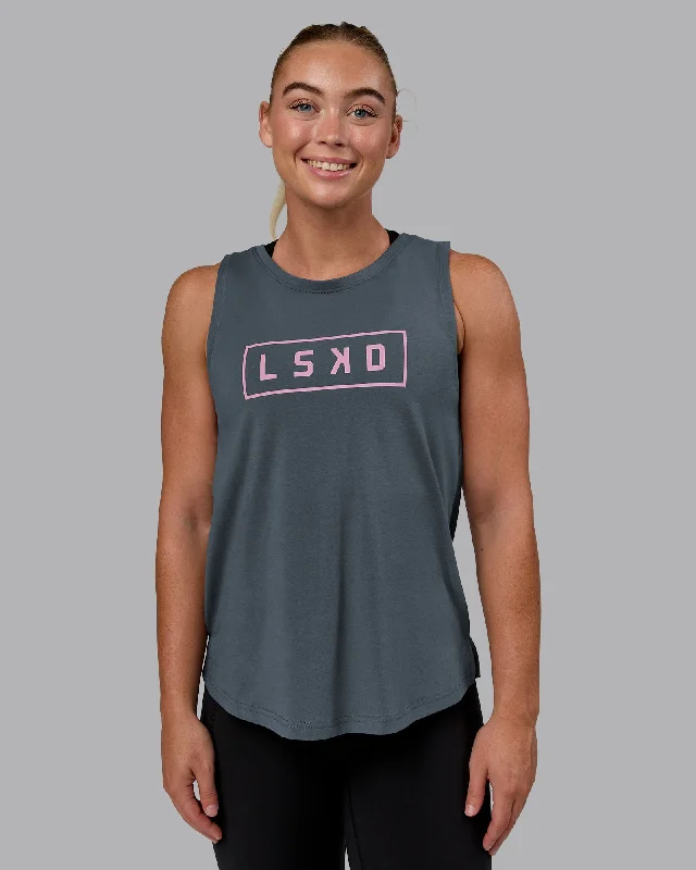 Online Boutiques Luna FLXCotton Longline Tank - Turbulance-Bubblegum