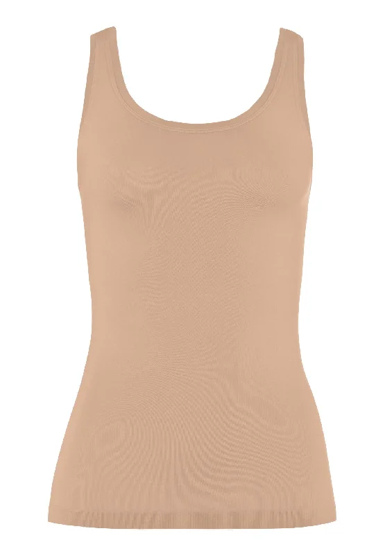 Urban Femme Streetwear Touch Feeling Round Neck Tank Top | Beige 71814-274