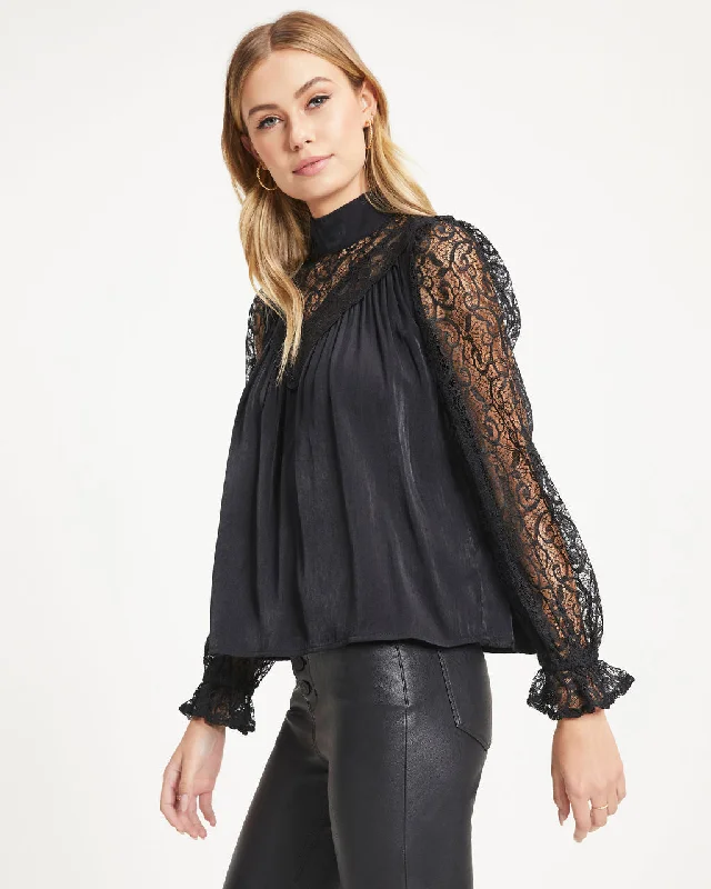 Athleisure Wear Down Memory Lane Lace Contrast Top